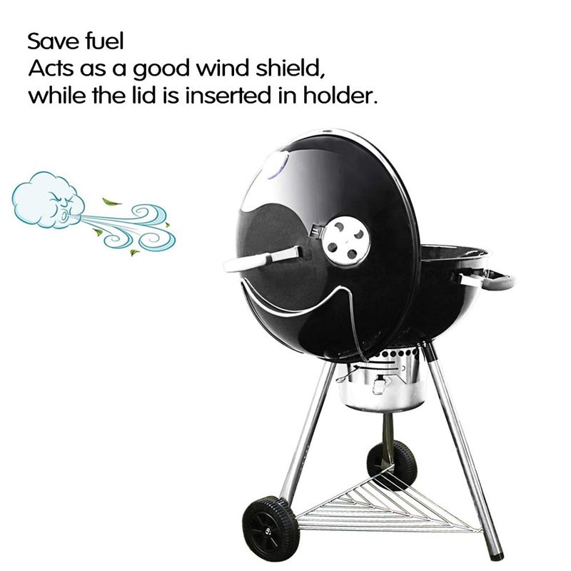 GRISUN Grill Lid Holder for Weber Charcoal Kettle Grill 22.5 Inch, 18.5 Inch, Stainless Steel Slide a Side Lid Prop, Charcoal Kettle Accessories, BBQ Accessory for Weber Kettle - Image 4